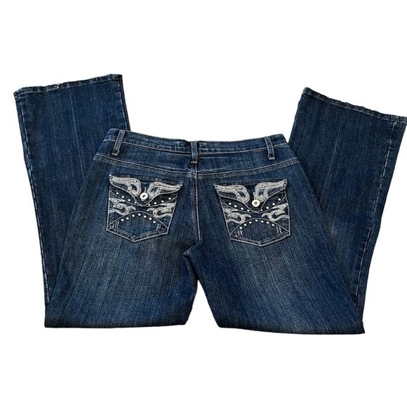 9.8 Women’s Bootcut Jeans with Embroidered Embellishments Size 15 - Picture 2 of 10